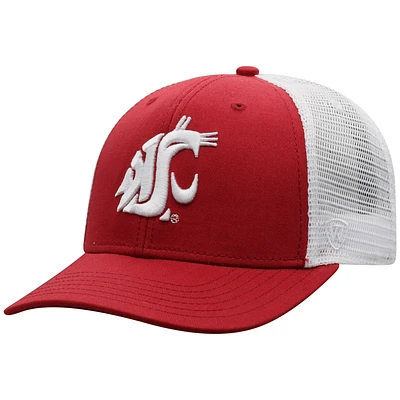 Men's Top of the World Crimson/White Washington State Cougars Trucker Snapback Hat