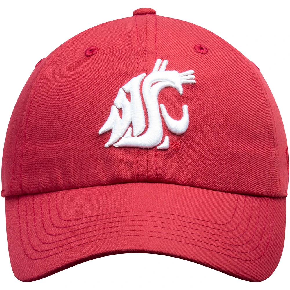 Chapeau ajustable à agrafes à logo principal des Cougars de l'État de Washington pour hommes Top of the World Crimson