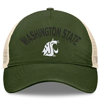 Chapeau réglable pour hommes Top of the World Hunter Green Washington State Cougars OHT Military Appréciation Glory Trucker