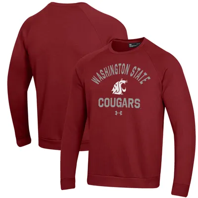 Washington State Cougars Under Armour All Day Fleece Pullover Sweatshirt - Crimson