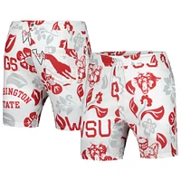 Men's Wes & Willy  White Washington State Cougars Vault Tech Swimming Trunks