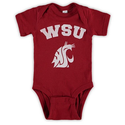 Body pour nouveau-né et bébé Crimson Washington State Cougars Arch & Logo