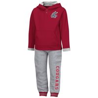 Toddler Colosseum Crimson/Heathered Gray Washington State Cougars Poppies Pullover Hoodie and Sweatpants Set