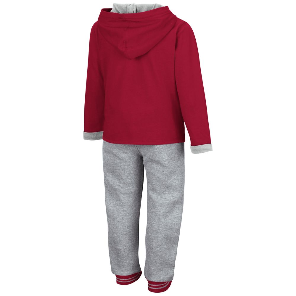 Toddler Colosseum Crimson/Heathered Gray Washington State Cougars Poppies Pullover Hoodie and Sweatpants Set