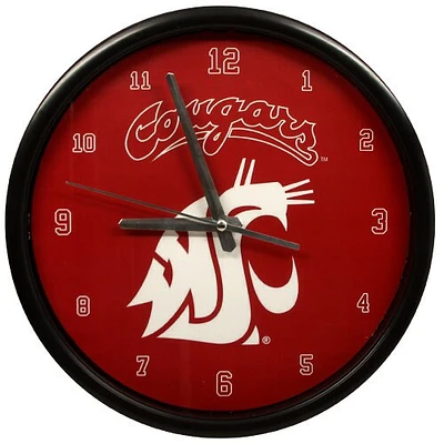 Washington State Cougars Black Rim Basic Clock