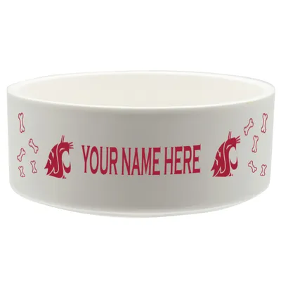 Washington State Cougars 20oz. Personalized Pet Bowl - White