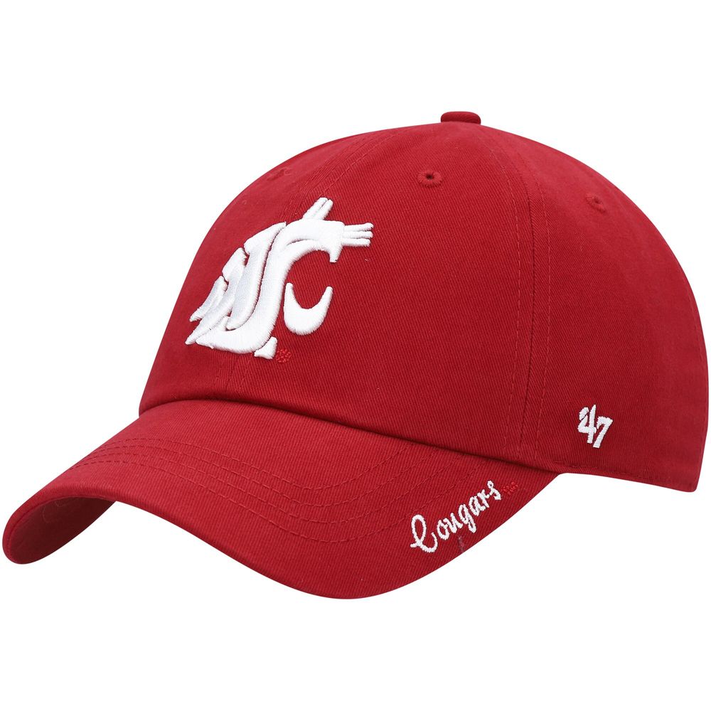 Women's '47 Crimson Washington State Cougars Miata Clean Up Logo Adjustable Hat