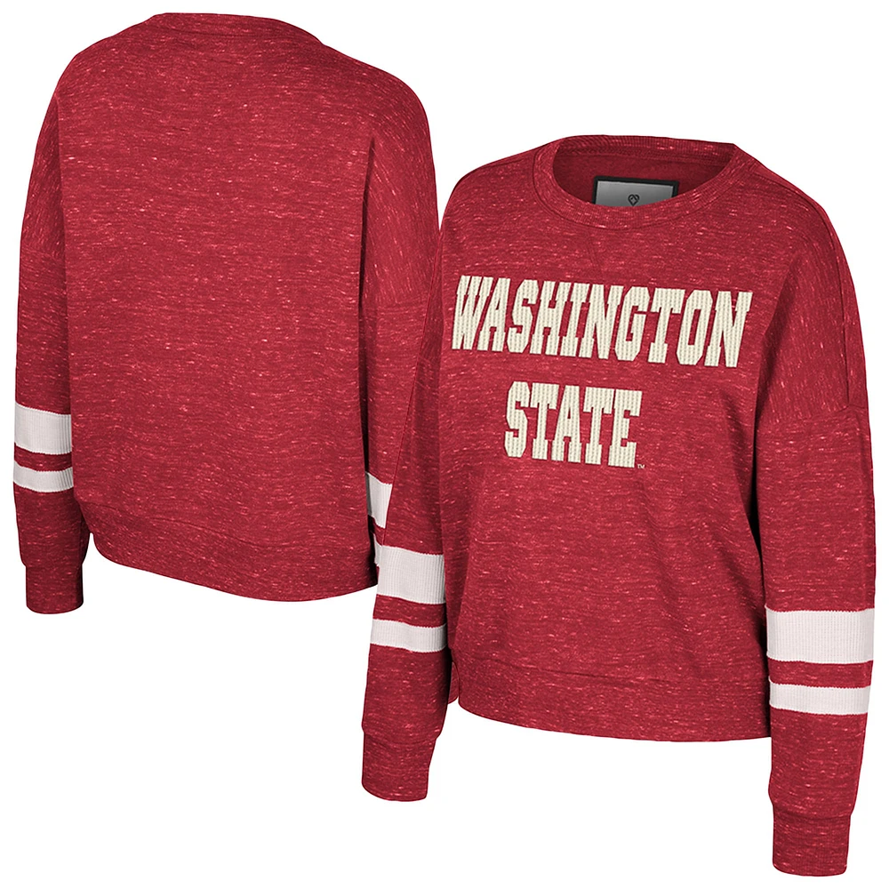 Sweat-shirt à enfiler pour femme Colosseum Crimson Washington State Cougars Lost City Speckle