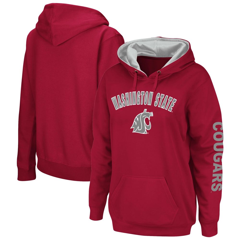 Women's Colosseum Crimson Washington State Cougars Loud and Proud Pullover Hoodie