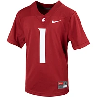 Maillot de football intouchable Nike #1 Crimson Washington State Cougars pour jeunes