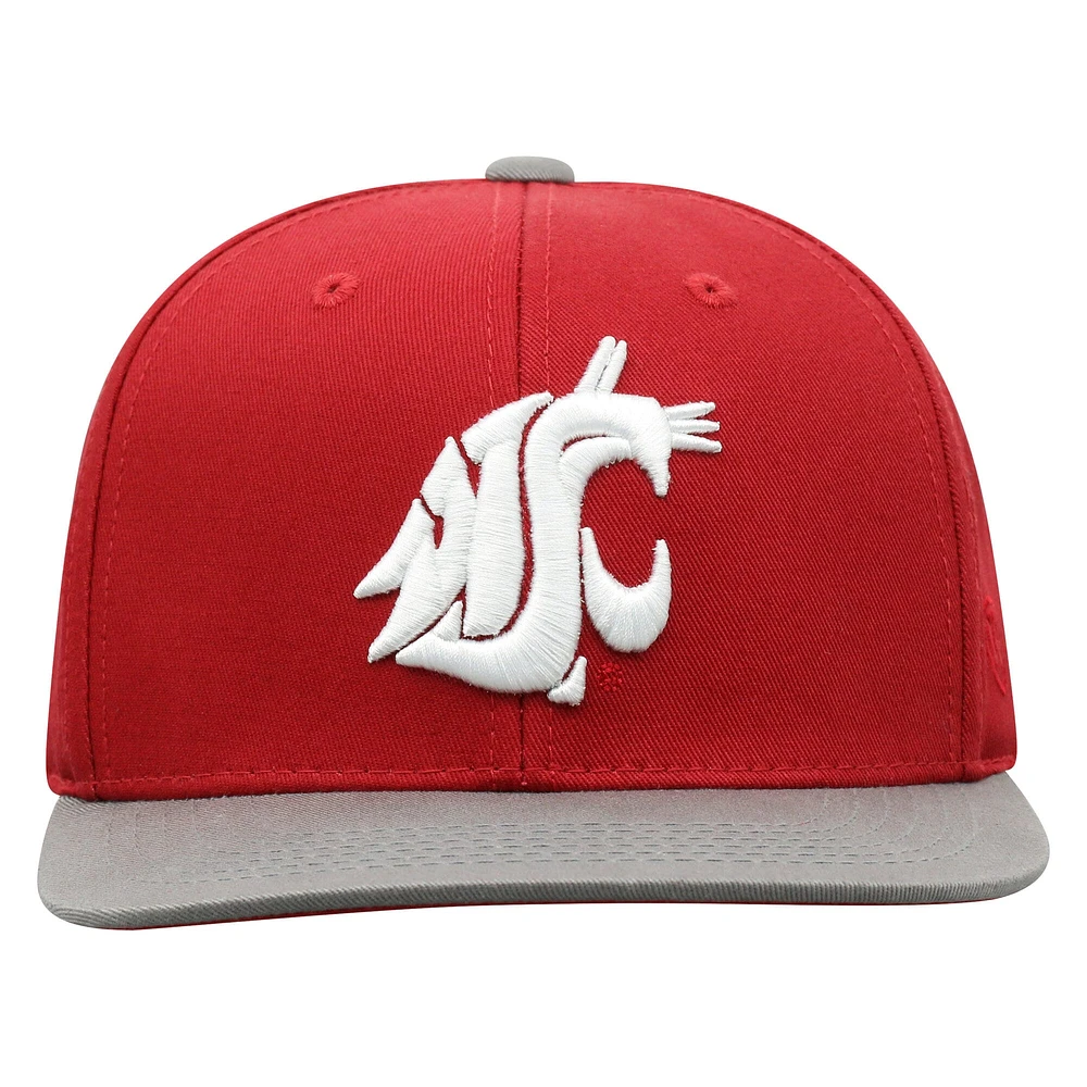 Youth Top of the World Crimson Washington State Cougars Victory Maverick Snapback Hat