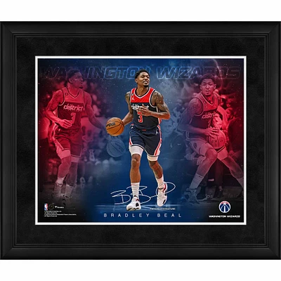 Collage de signatures en fac-similé des Washington Wizards de Bradley Beal, 16" x 20" encadré, étoiles du jeu