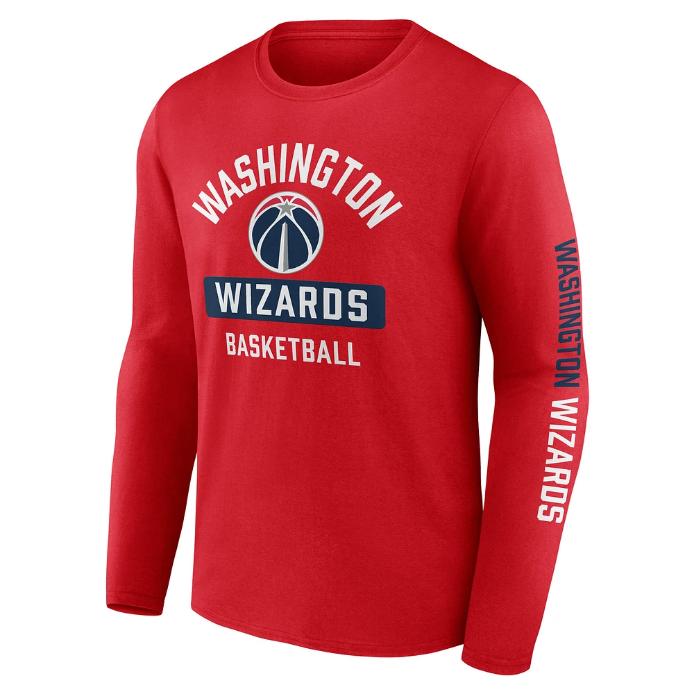 Men's Fanatics  Red Washington Wizards Long Sleeve T-Shirt
