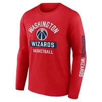 Men's Fanatics  Red Washington Wizards Long Sleeve T-Shirt