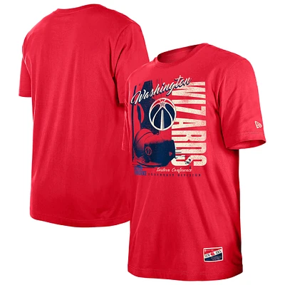 Men's New Era  Red Washington Wizards Distressed Throwback Vintage Color Pack T-Shirt
