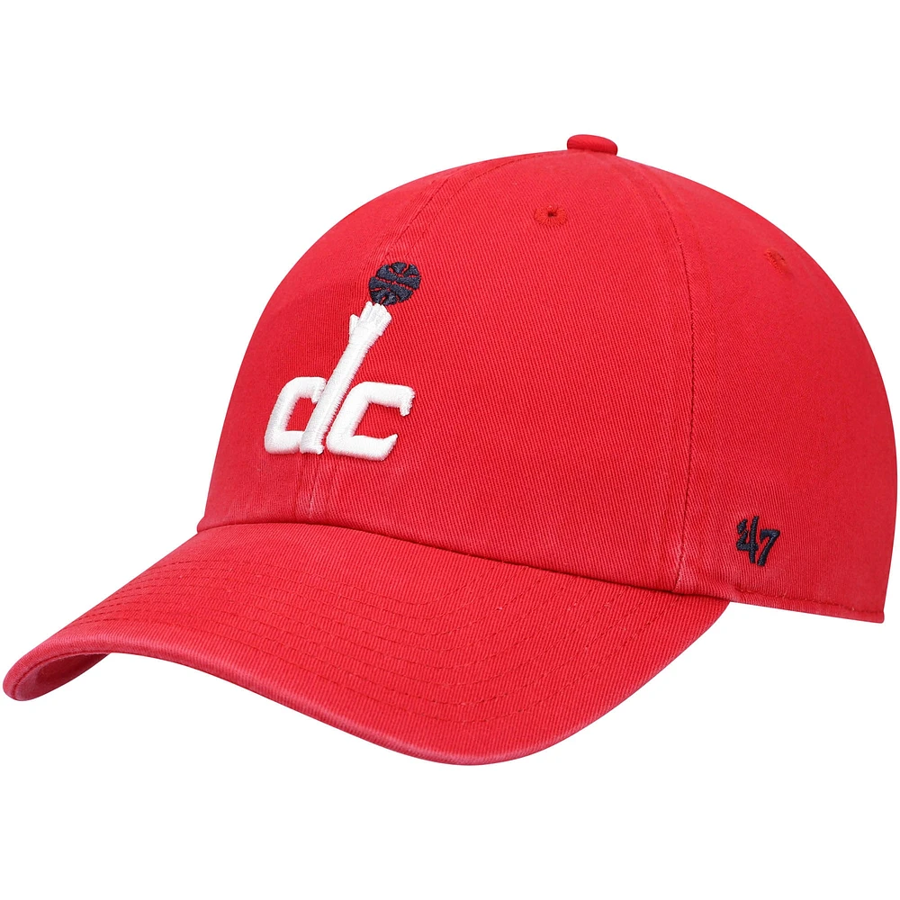 Casquette réglable '47 Red Washington Wizards Team Clean Up pour homme