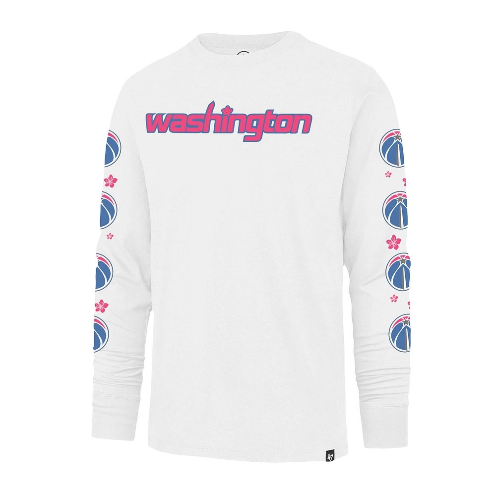 Men's '47 White Washington Wizards City Edition Downtown Franklin Long Sleeve T-Shirt