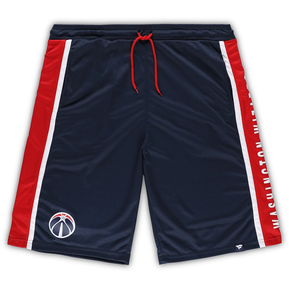 Short en maille emblématique pour hommes Fanatics Navy Washington Wizards Big & Tall Referee