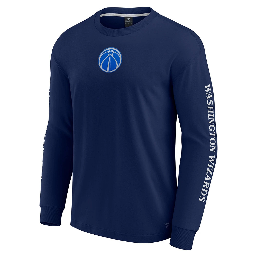 Men's Fanatics Navy Washington Wizards Elements Strive Long Sleeve T-Shirt