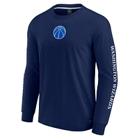 Men's Fanatics Navy Washington Wizards Elements Strive Long Sleeve T-Shirt