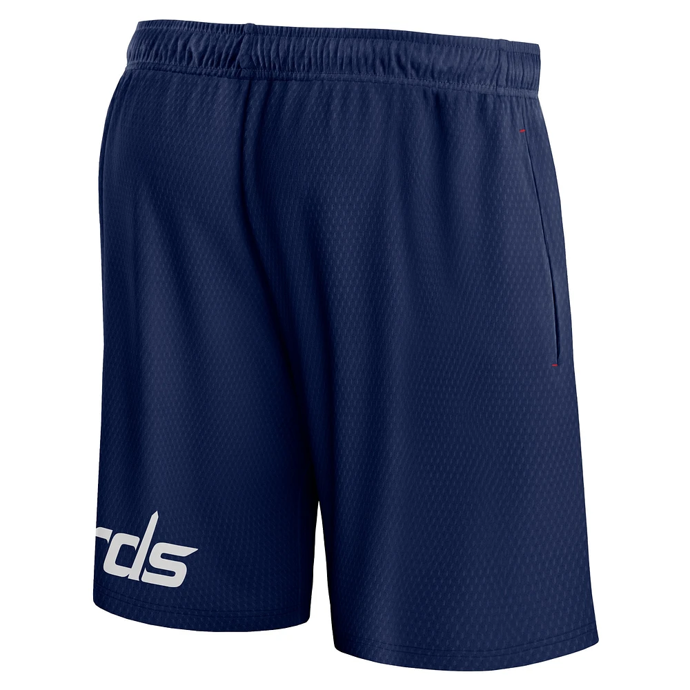 Short en maille à lancer franc Fanatics pour hommes, bleu marine