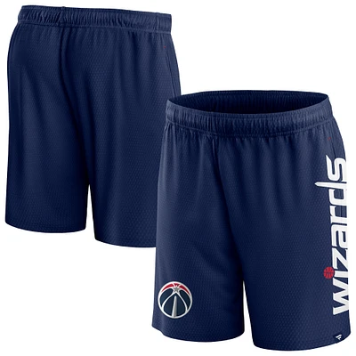 Men's Fanatics Navy Washington Wizards Post Up Mesh Shorts