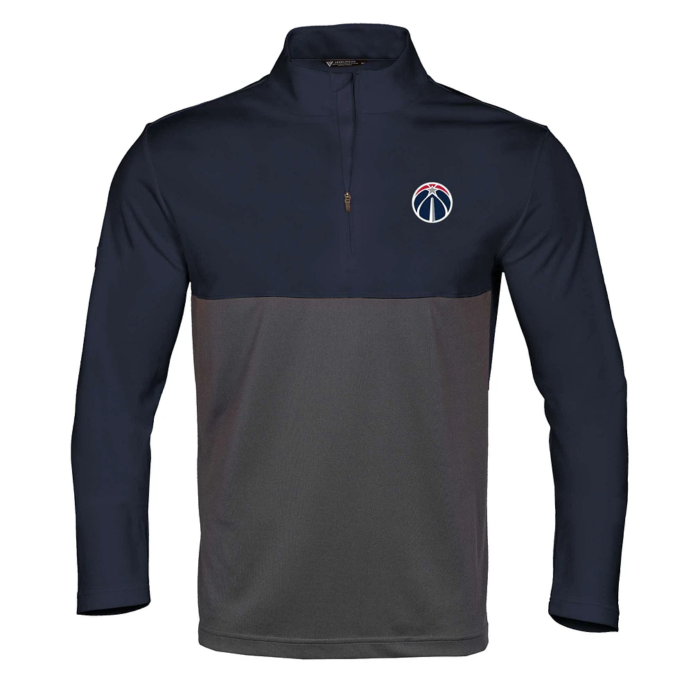 Haut à fermeture éclair quart de tour pour homme, bleu marine/noir, Washington Wizards Pursue