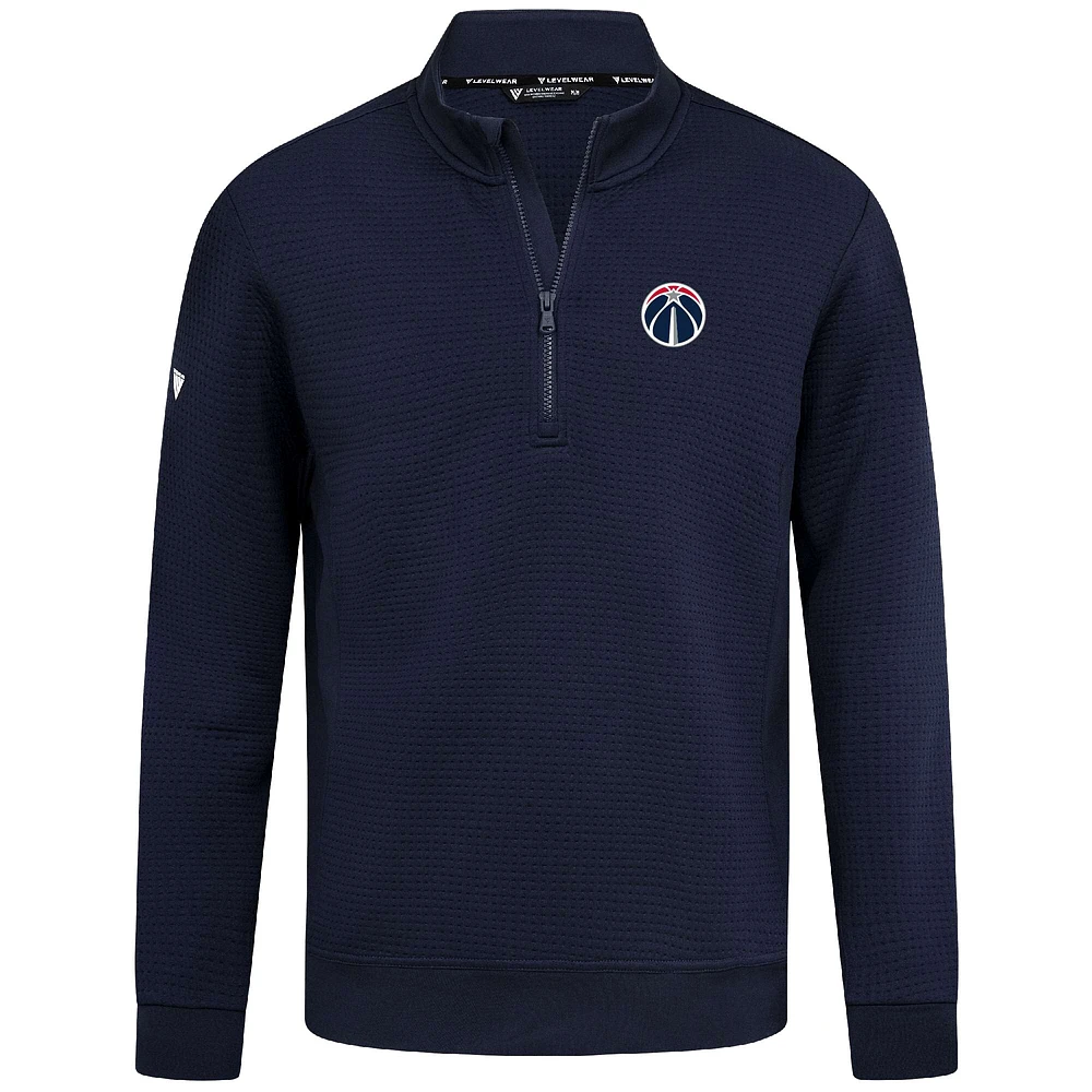 Pull à fermeture éclair quart de tour Accolade Cushion bleu marine pour homme des Washington Wizards Levelwear