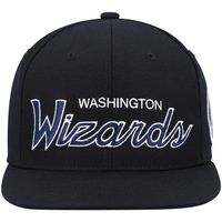 Men's Mitchell & Ness Black Washington Wizards Hardwood Classics Script 2.0 Snapback Hat