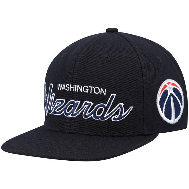 Casquette Snapback noire Mitchell & Ness Washington Wizards Hardwood Classics Script 2.0 pour hommes