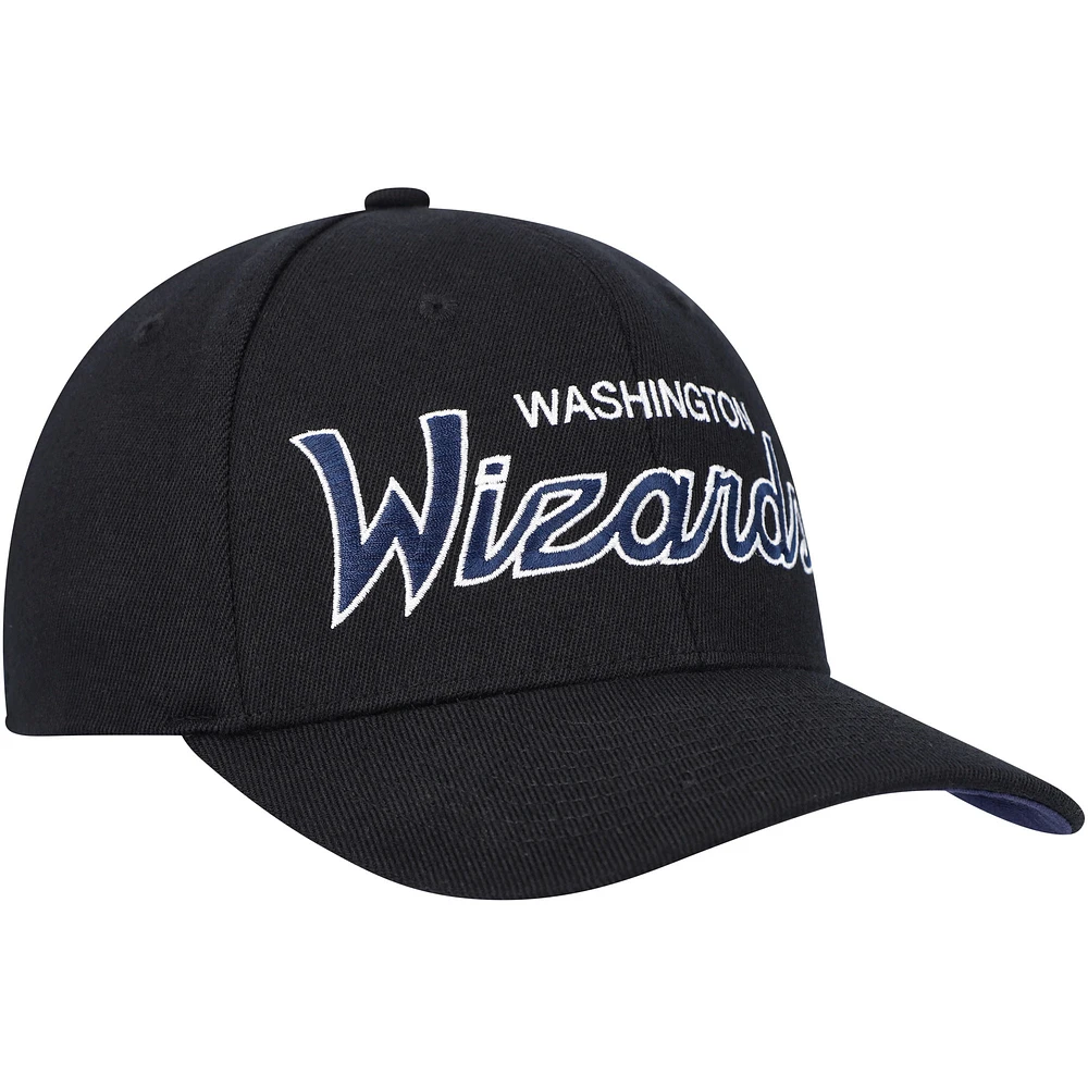 Men's Mitchell & Ness Black Washington Wizards MVP Team Script 2.0 Stretch Snapback Hat