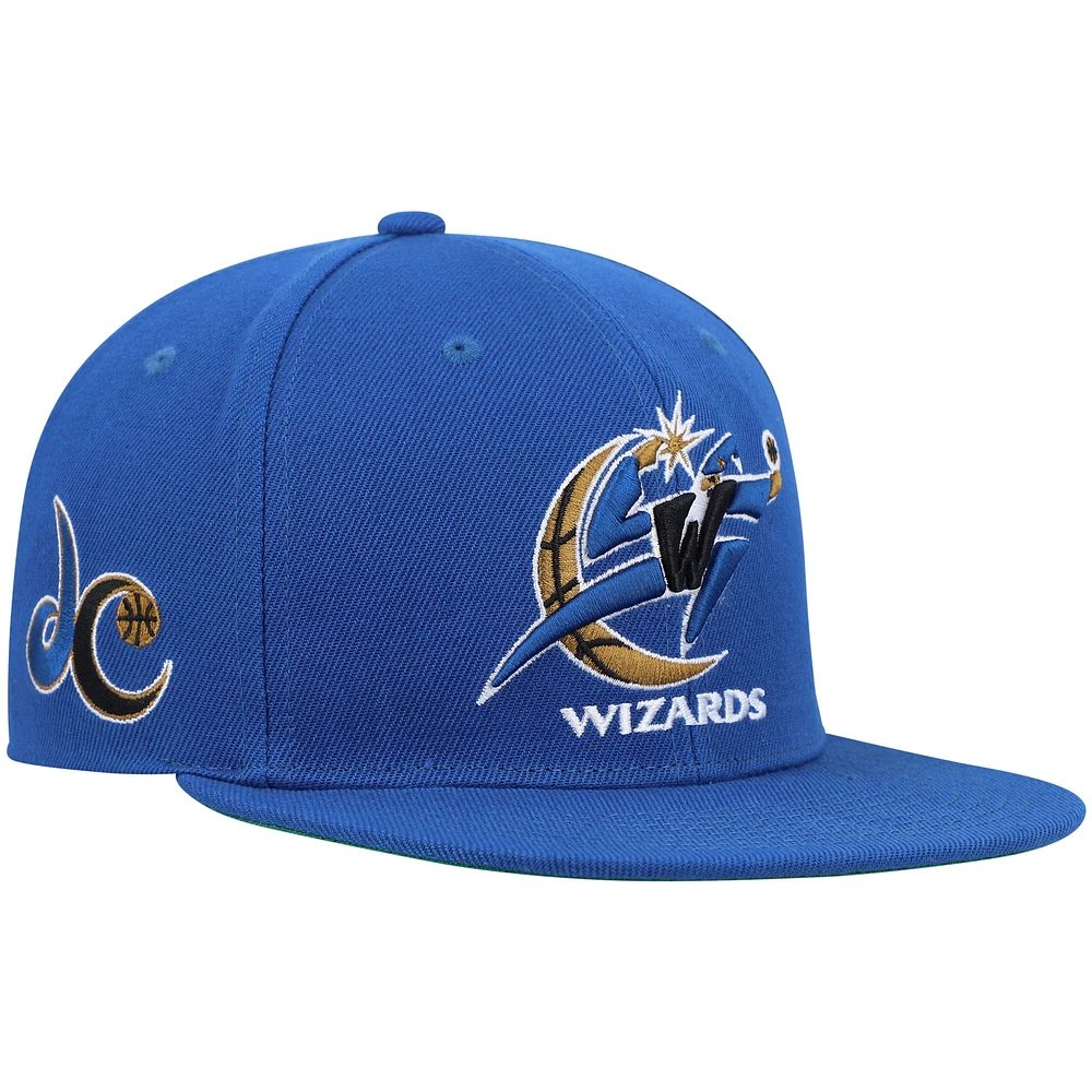 Men's Mitchell & Ness Blue Washington Wizards Hardwood Classics Snapback Hat