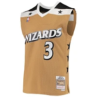 Maillot Mitchell & Ness Caron Butler Gold pour homme Washington Wizards 2007/08 Hardwood Classics Swingman