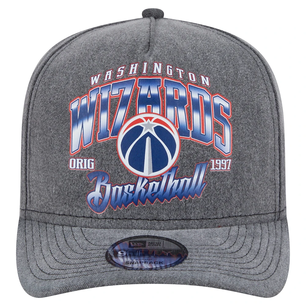 Casquette snapback pré-courbée 9FIFTY des Washington Wizards de New Era pour homme, couleur anthracite