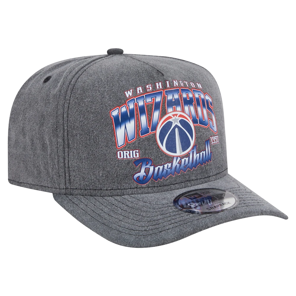 Casquette snapback pré-courbée 9FIFTY des Washington Wizards de New Era pour homme, couleur anthracite