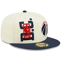 Casquette ajustée New Era Washington Wizards 2022 NBA Draft 59FIFTY pour homme, crème/bleu marine