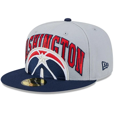 Casquette ajustée bicolore 59FIFTY Washington Wizards Tip-Off New Era pour hommes, gris/bleu marine