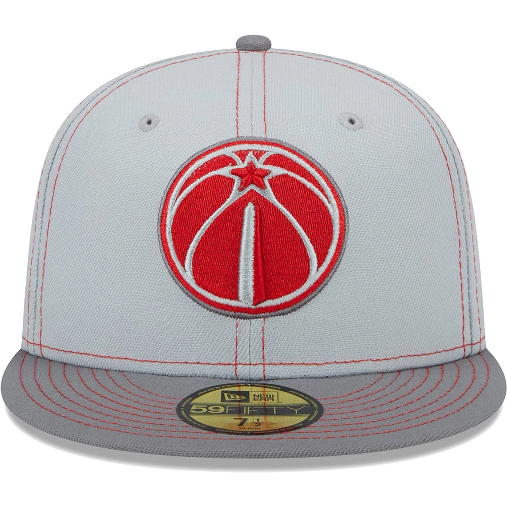 Casquette ajustée 59FIFTY pour homme New Era grise Washington Wizards Color Pop