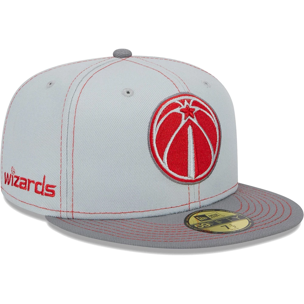 Men's New Era Gray Washington Wizards Color Pop 59FIFTY Fitted Hat