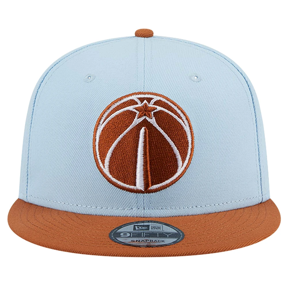 Men's New Era Light Blue/Brown Washington Wizards 2-Tone Color Pack 9FIFTY Snapback Hat