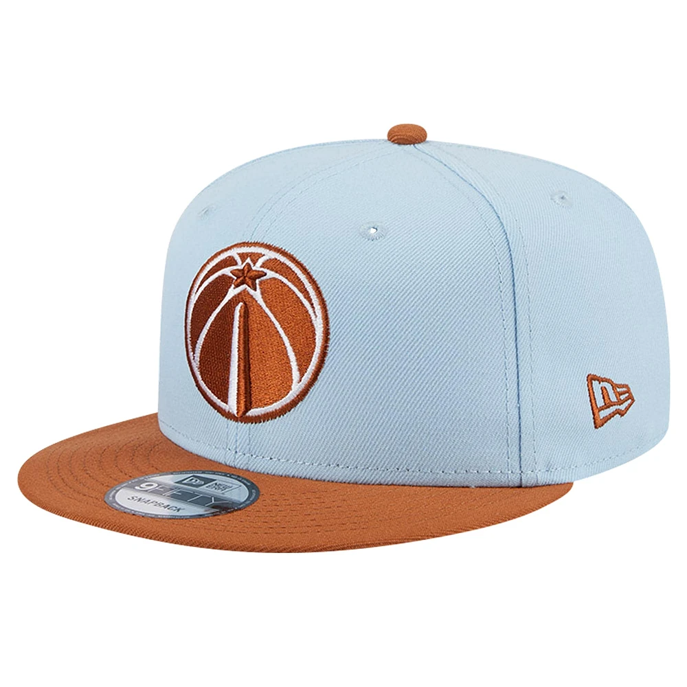 Men's New Era Light Blue/Brown Washington Wizards 2-Tone Color Pack 9FIFTY Snapback Hat