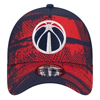 Men's New Era Navy/Red Washington Wizards Tip Off A-Frame Trucker 9FORTY Adjustable Hat