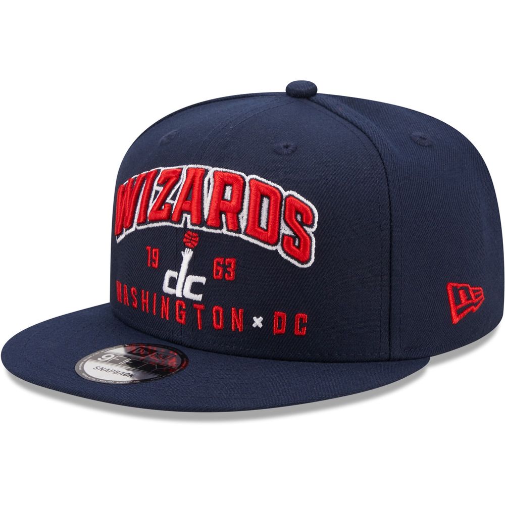 Men's New Era Navy Washington Wizards Stacked 9FIFTY - Snapback Hat