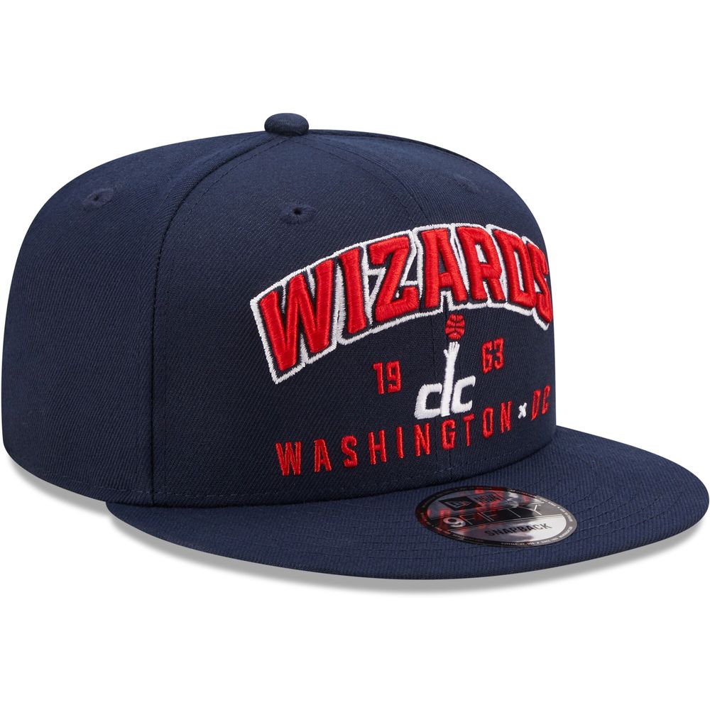 Men's New Era Navy Washington Wizards Stacked 9FIFTY - Snapback Hat