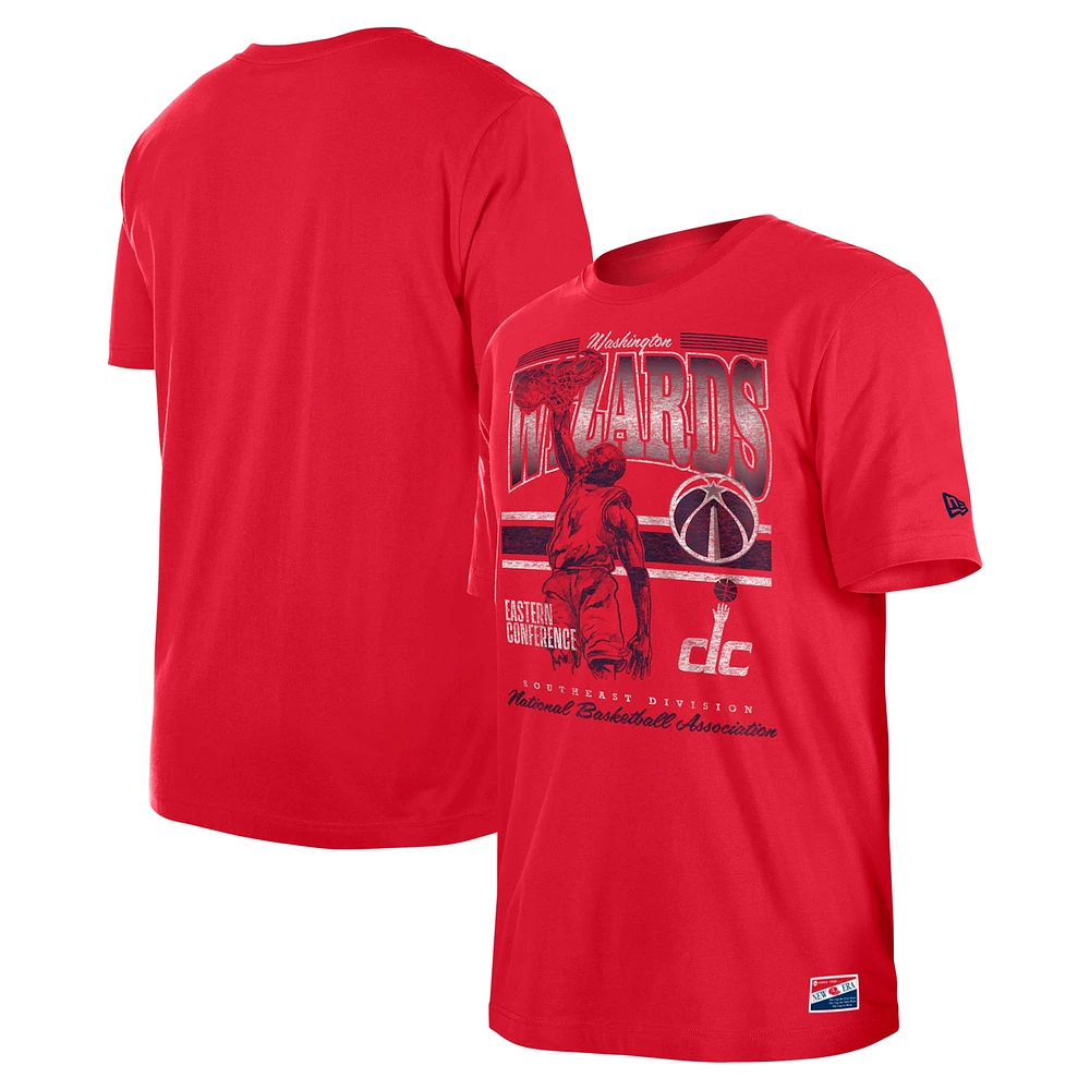 T-shirt oversize délavé aux enzymes Washington Wizards rouge New Era pour homme