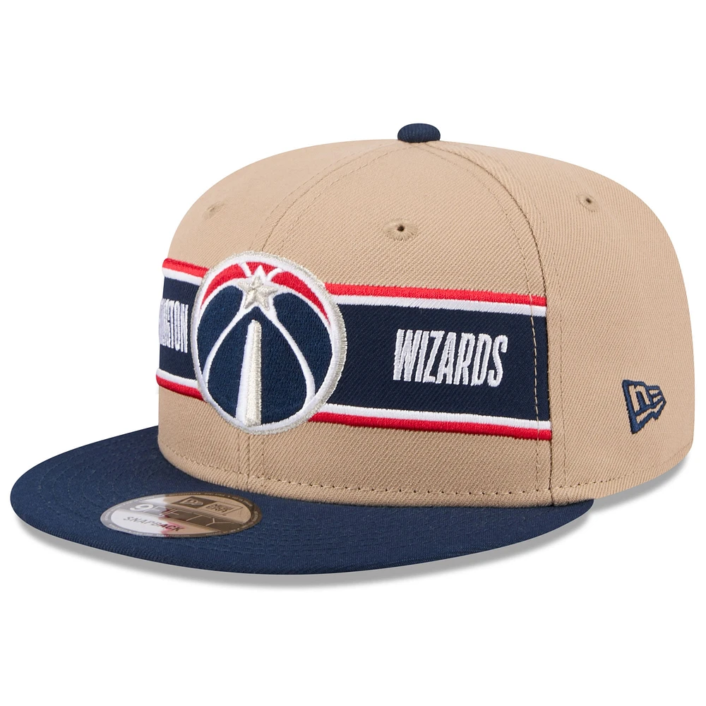 Men's New Era Tan/Navy Washington Wizards 2024 NBA Draft 9FIFTY Snapback Hat