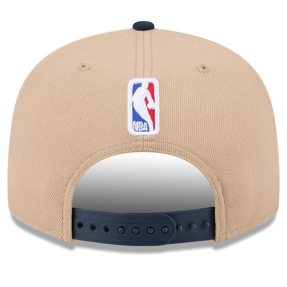 Casquette Snapback Washington Wizards 2024 NBA Draft 9FIFTY New Era beige/bleu marine pour homme