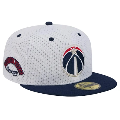 Men's New Era White/Navy Washington Wizards Throwback 2Tone 59FIFTY Fitted Hat