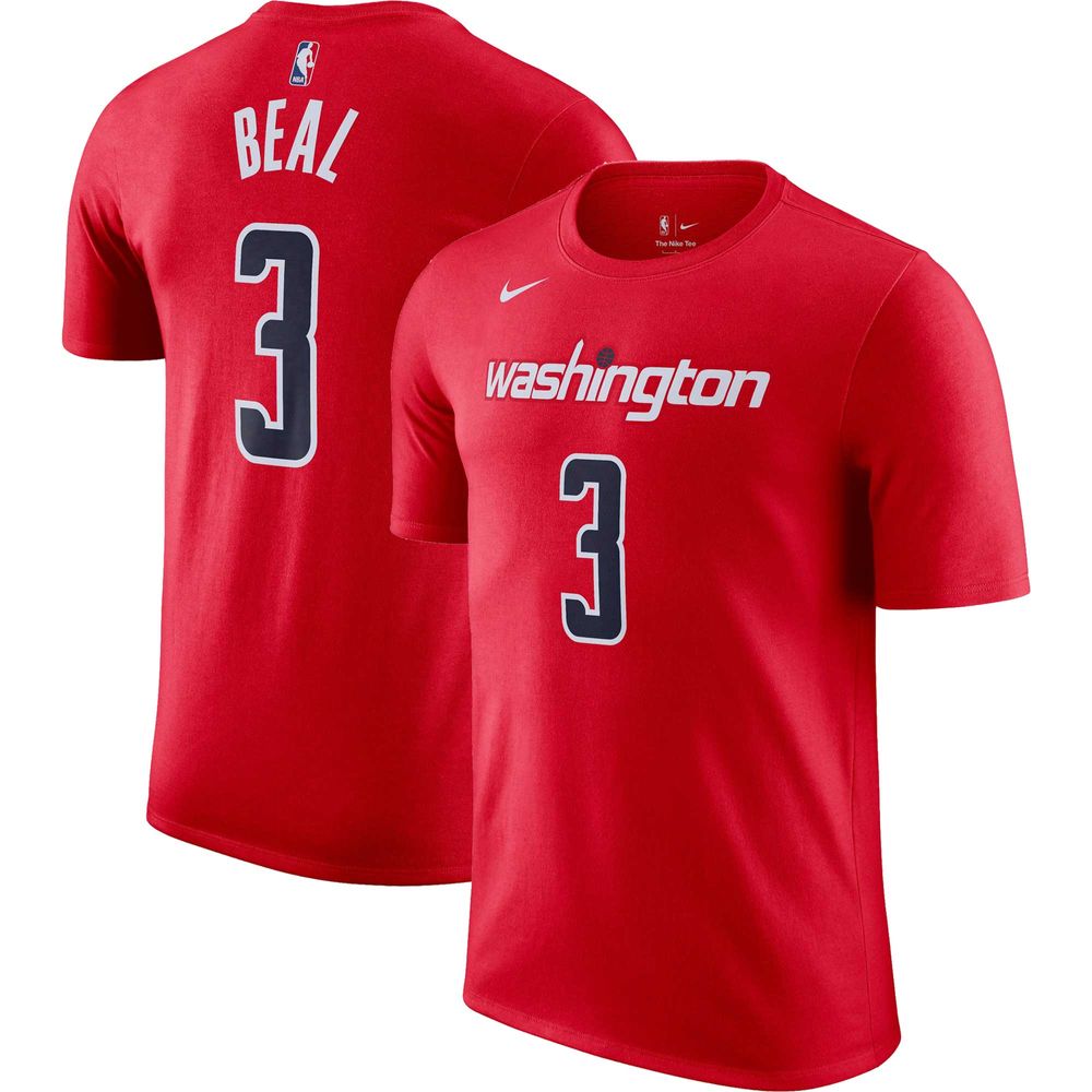 Men's Nike Bradley Beal Red Washington Wizards Icon 2022/23 Name & Number T-Shirt