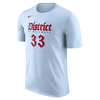 T-shirt Nike Kyle Kuzma pour homme, édition City 2024/25, bleu poudre, avec nom et numéro, Washington Wizards